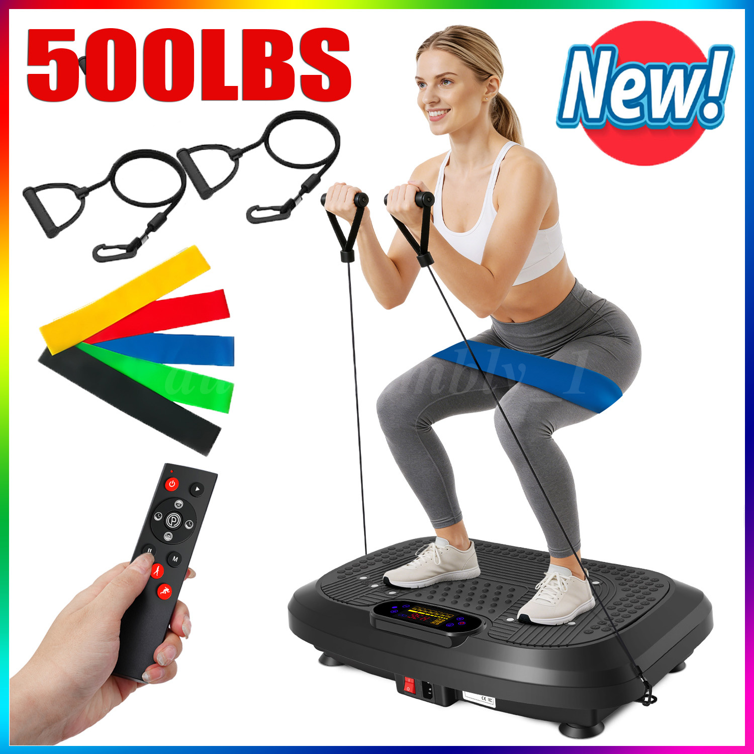Vibration Plate Exercise Machine Whole Body Workout Fitnes 550lbs Bluetooth