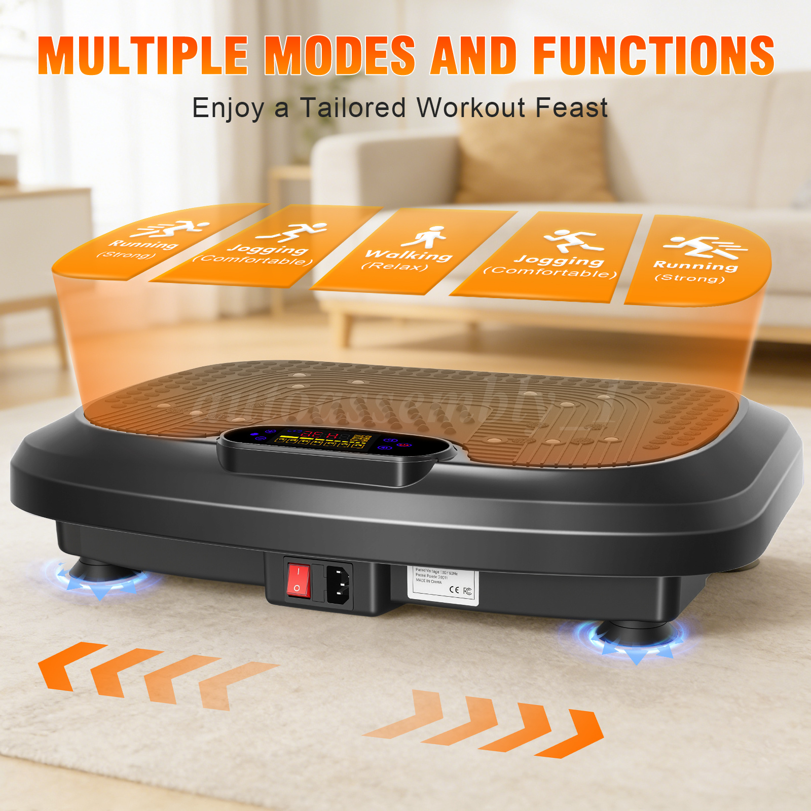 Vibration Plate Exercise Machine Whole Body Workout Fitnes 550lbs Bluetooth