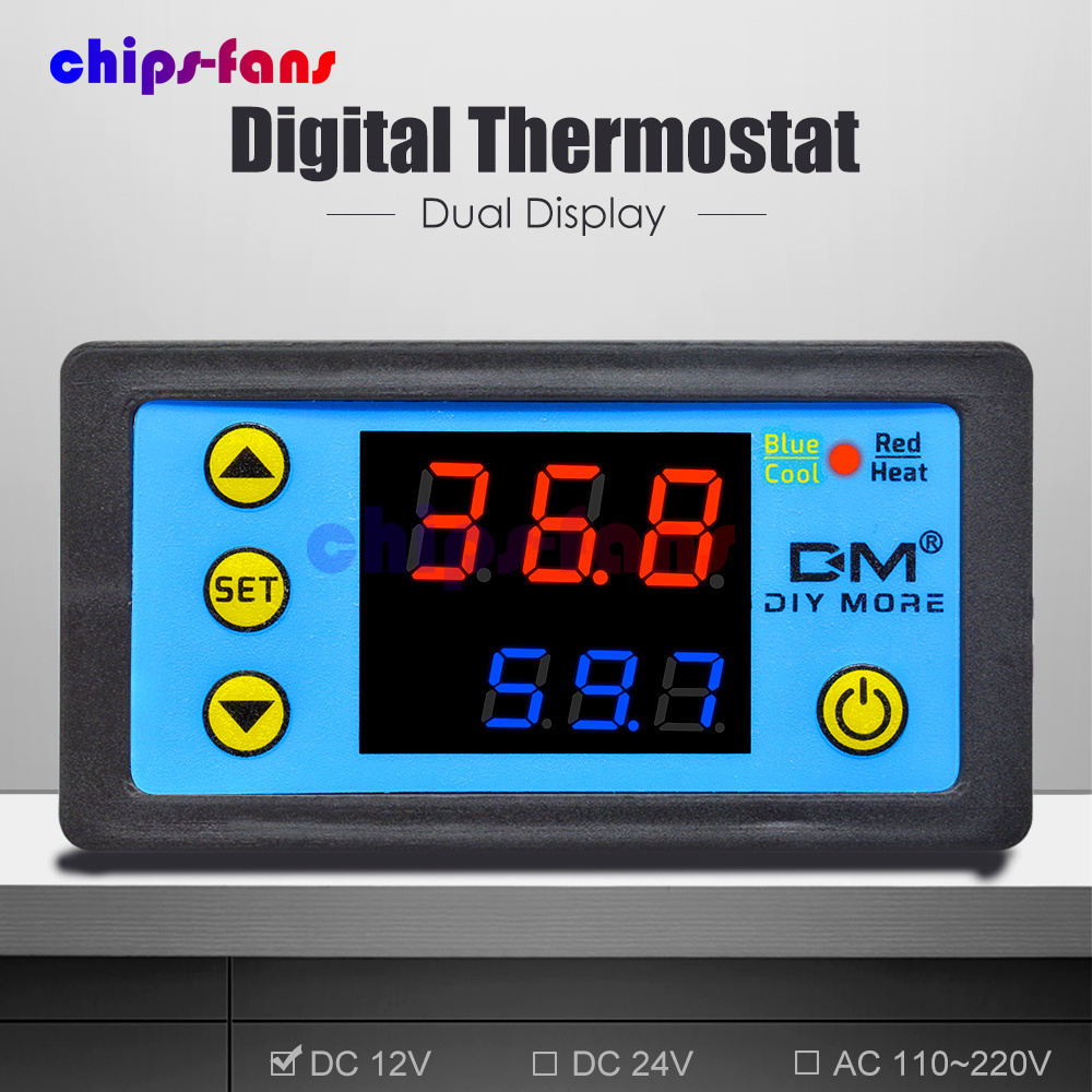 50 ℃ bis 100 ℃ mit Sensor 12V 10A Digital LCD Temperatur regler Thermostat