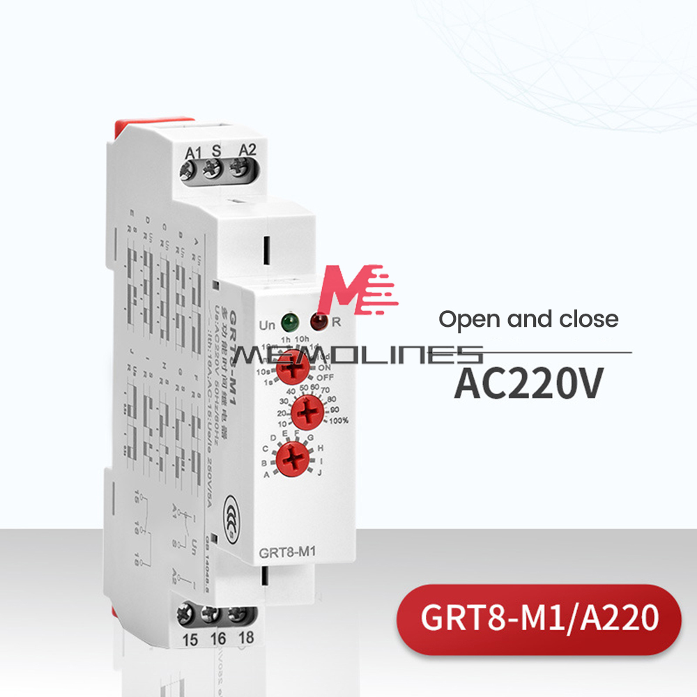 AC/DC12V-240V A220V 16A On Delay Off Delay Timer Relay Time Delay Relay Din Rail