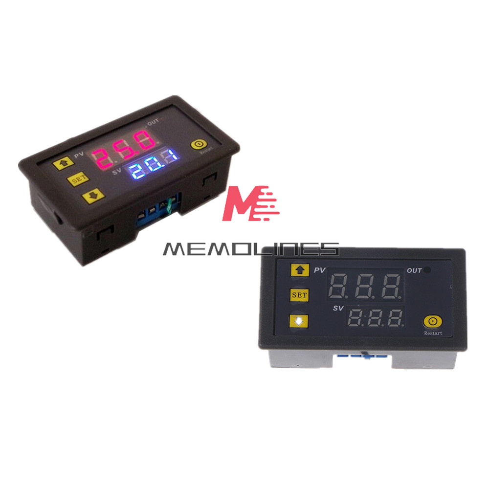 AC110-220V Cycle Timer Delay Dual LED Display Relay Module 0-999s//m//h Thermostat