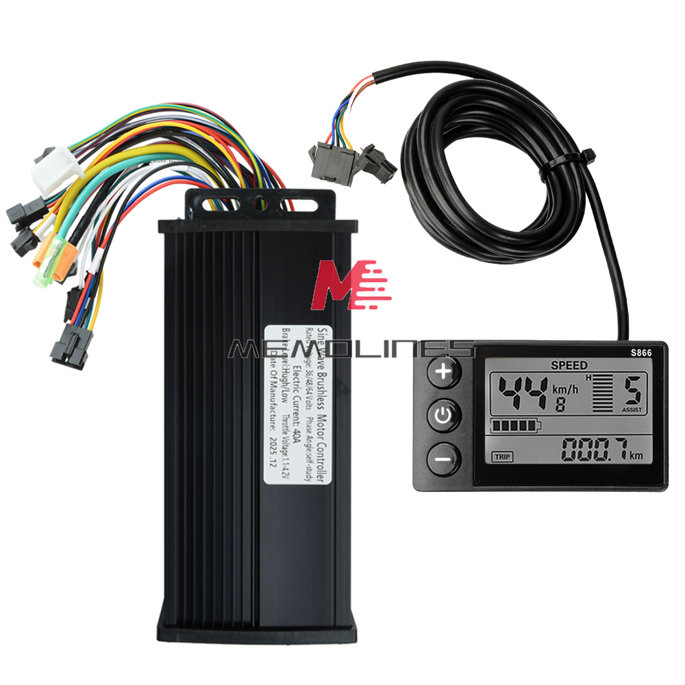 36V 48V 64V 40A 30A 20A Brushless Motor Controller E-Bike S866 LCD Display Meter