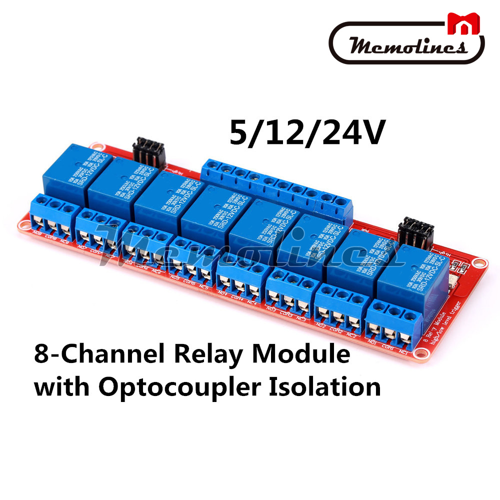 DC 12V 8-Channel 8CH Relay Module with Optocoupler Isolation H//L High//Low