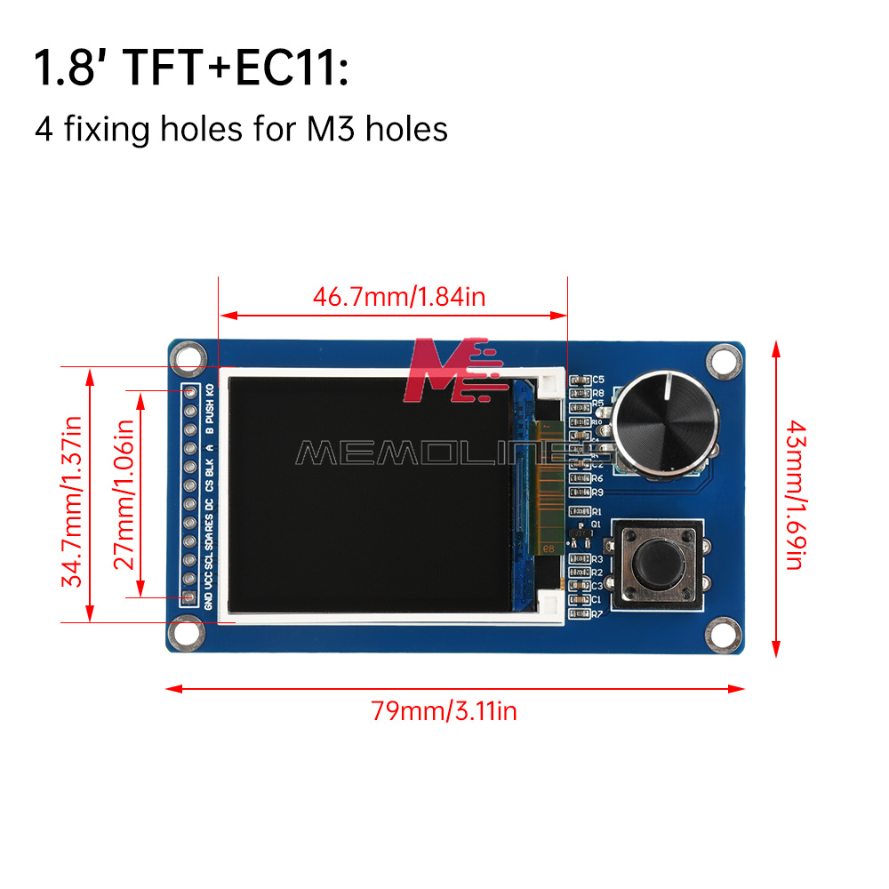 パーツ TFT 1.8/2.4inch LCD TFT Screen Display Module with EC11 Rotary
