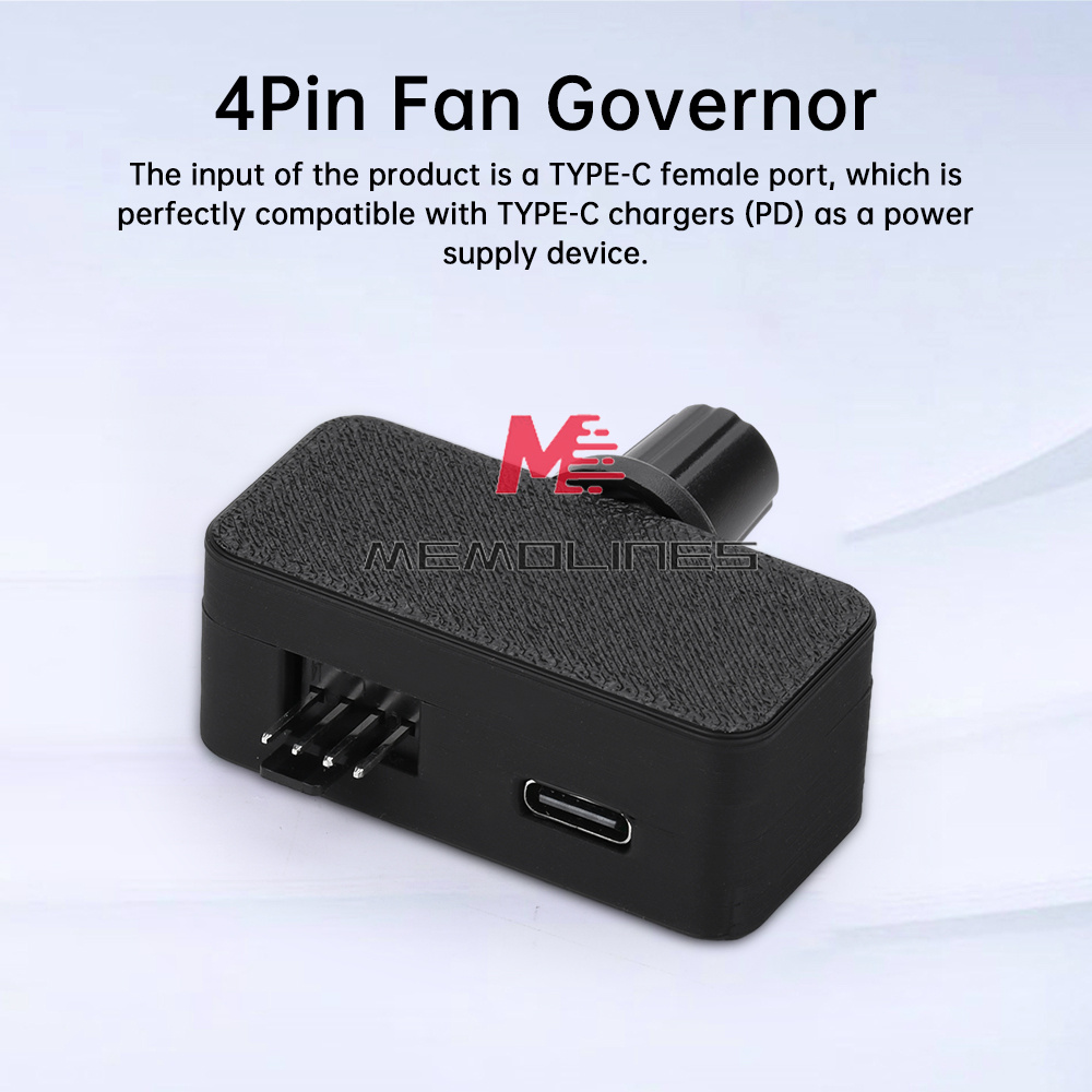 Mini PWM Speed Controller 4Pin Fan Governor Type-C USB Power