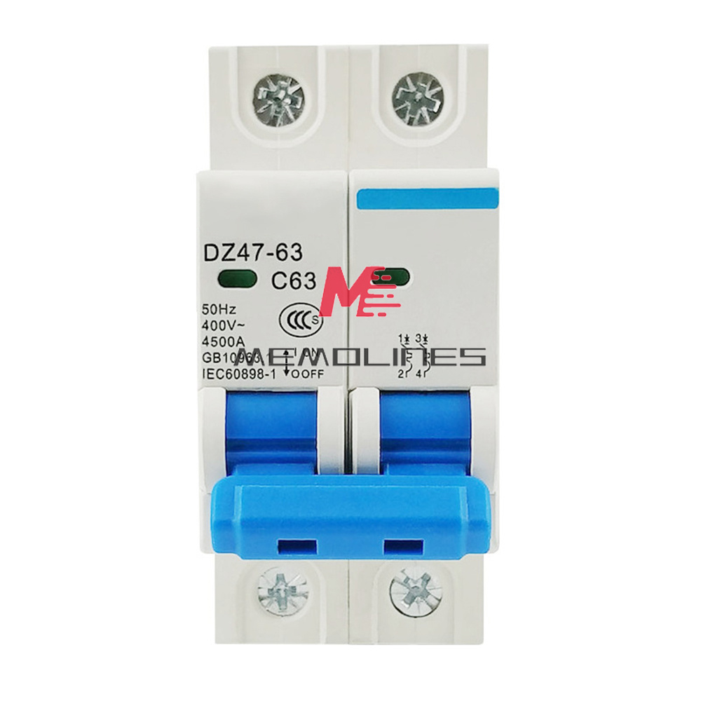 DZ47-63 2P Mini Circuit Breaker 6-63A Overload Short Circuit Protetion 400V 50Hz