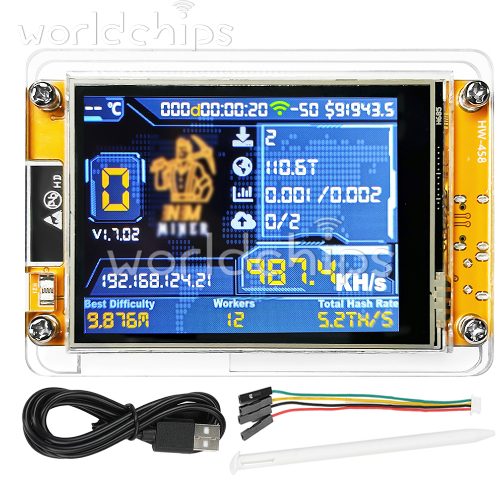 SOLO Lottery Bitcoin Miner NerdMiner 1000KH/s ESP32 Wi-Fi Bluetooth Dev  Board | eBay