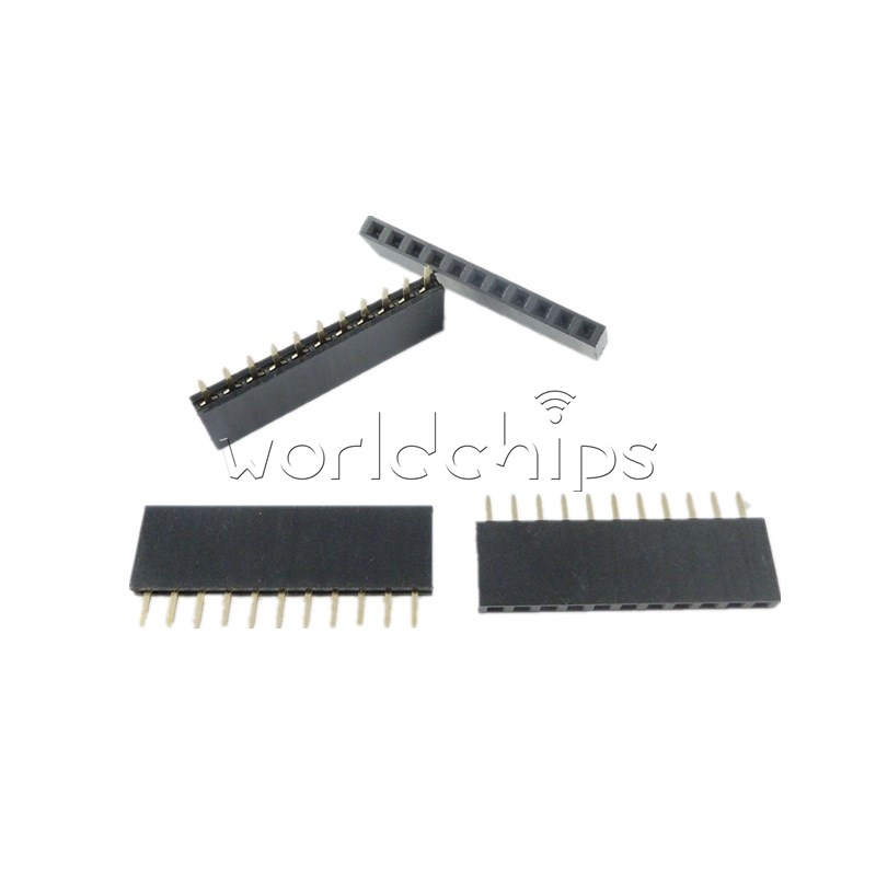 100Pcs 2.54mm Pitch 11 Pin Single Row Straight Female Pin Header Strip PH:8.5mm