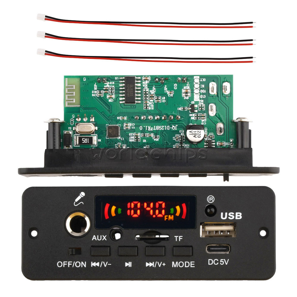 Module Audio Bluetooth USB MP3 Pour Voiture – Décodeur FM, AUX, TF, Télécommande, 12V