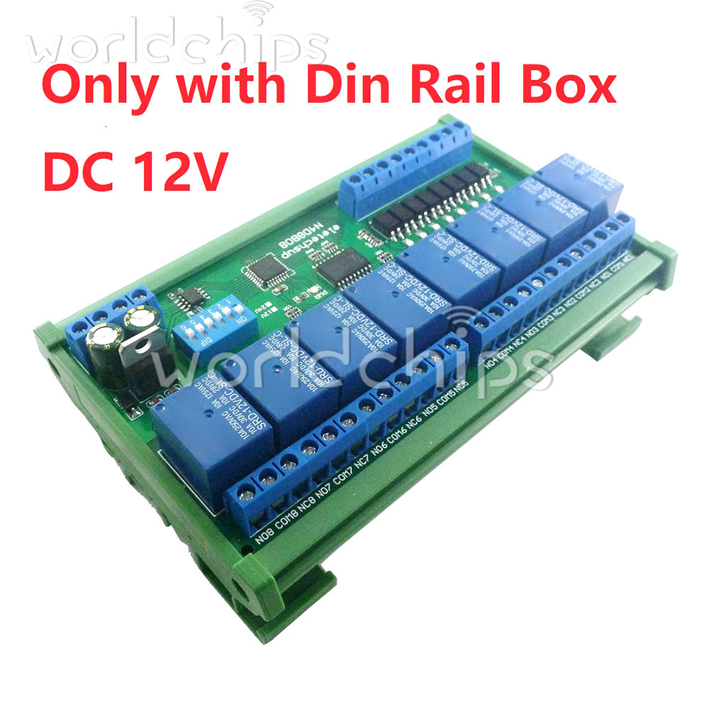 DC 12V 8 Ch RS485 Relais Bord Modbus RTU UART Fernbedienung Schalter DIN35 Schiene Box für PLC Automatisierung control Expansion Modul 13 DC 12V 8 Ch RS485 Relais Bord Modbus RTU UART Fernbedienung Schalter DIN35 Schiene Box für PLC Automatisierung control Expansion Modul 13
