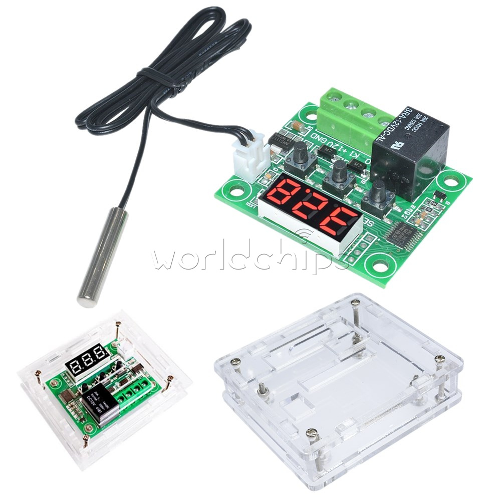 W1209 12V Digital Thermostat Temperature Thermo Controller Switch Module /& Case