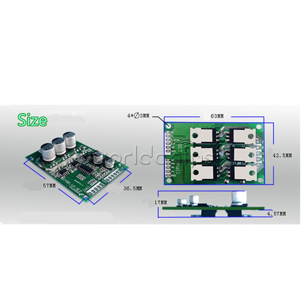 DC12V-36 500W JYQD_V6.3E1 Brushless Motor PWM Controller w/ Balanced Hall Board - Picture 20 of 23
