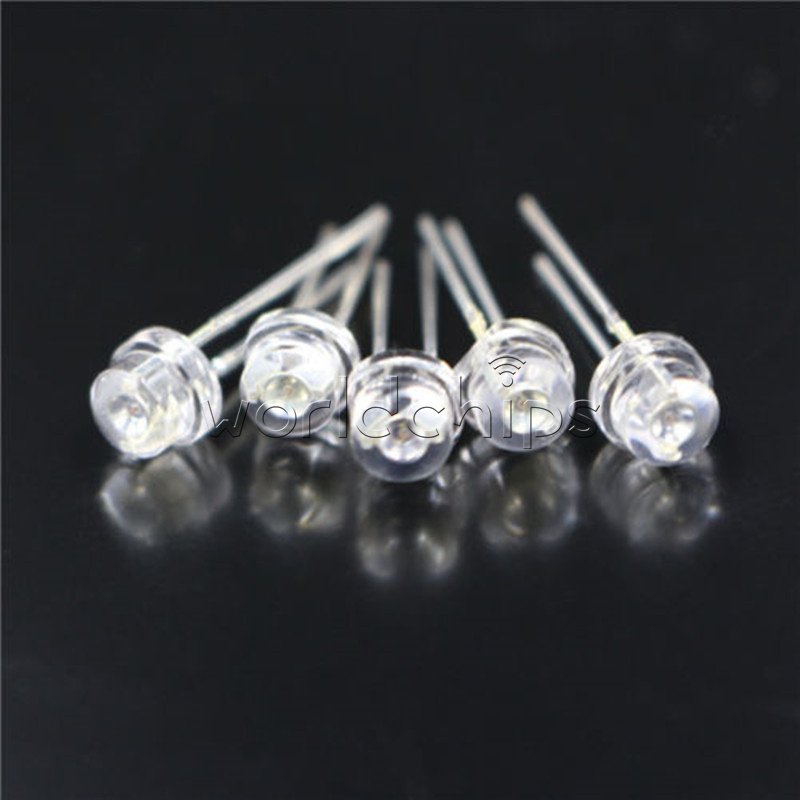 50PCS F5 5mm WHITE Straw Hat Superbright LED Light LED Lamp NEW