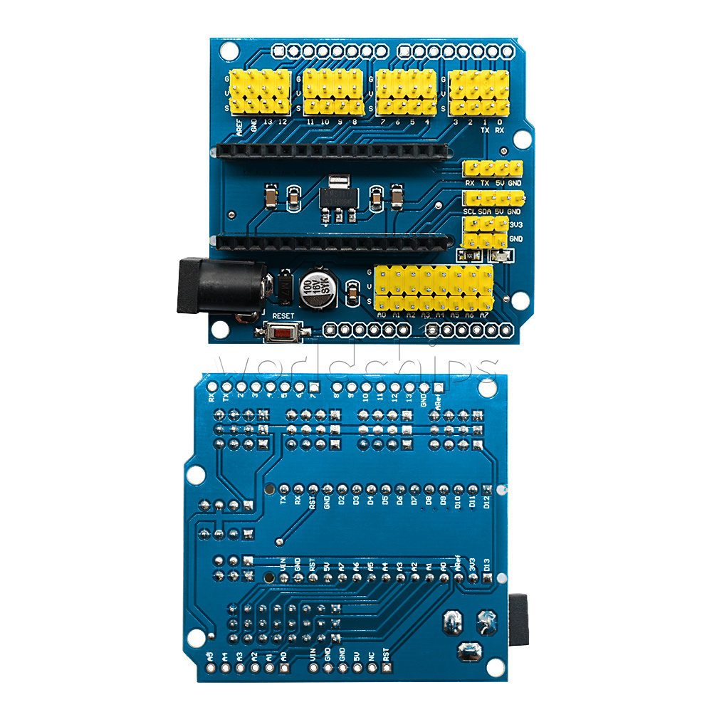 Red Nano V3 Sensor Shield I//O Extension Board Expansion Module Uno IO f Arduino