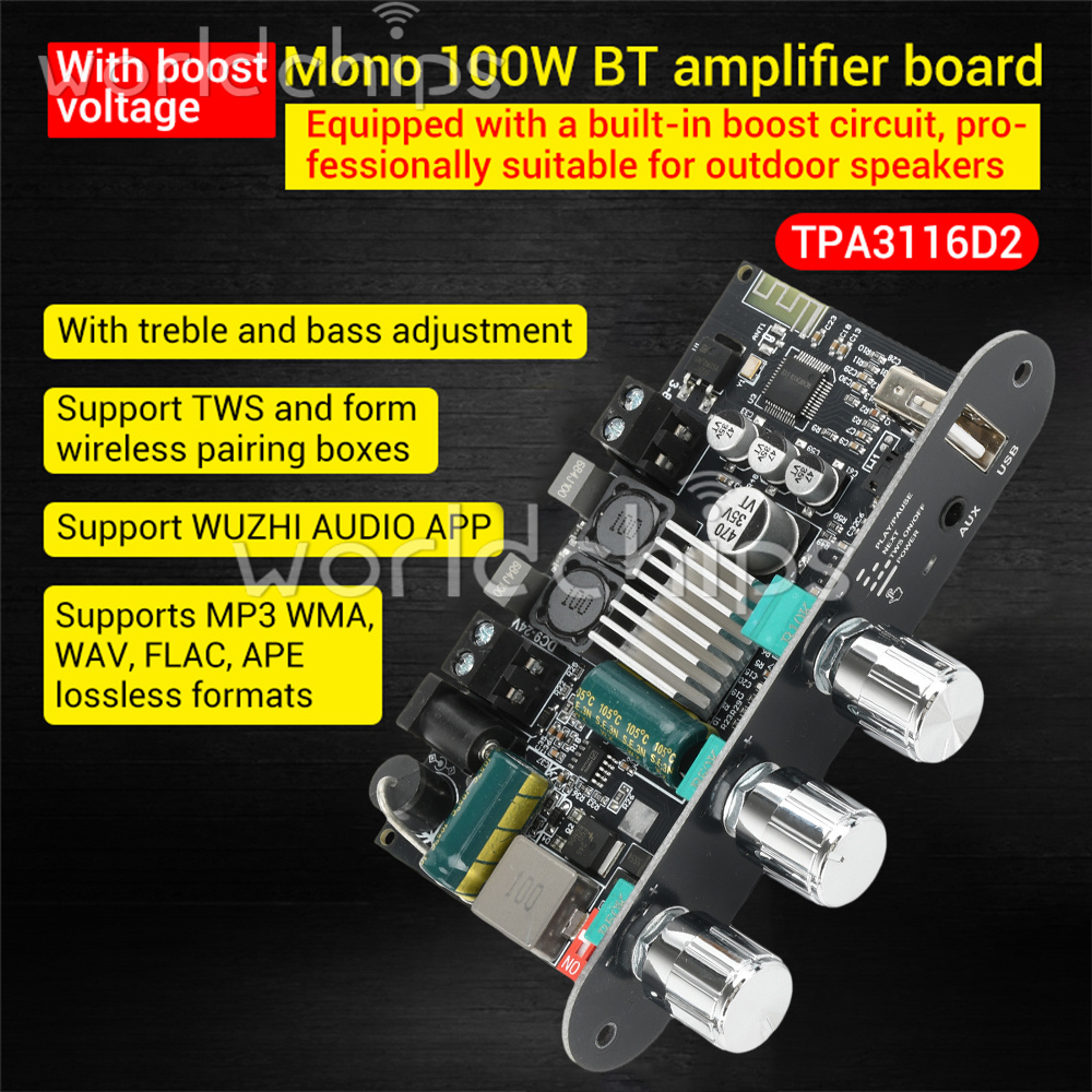 ZK-1001U 100W Mono Bluetooth Audio Power Amplifier Module Bass