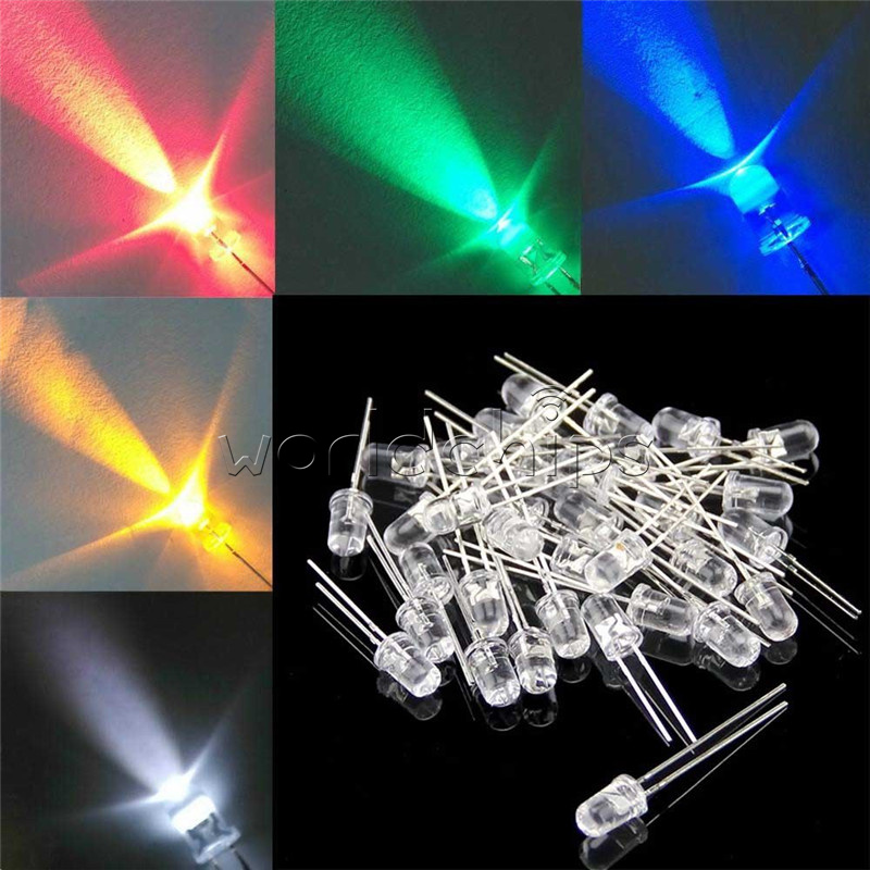 1000pcs 3//5mm Yellow//White//Round Red//Green//Blue Water Clear LED Diodes Light Kit