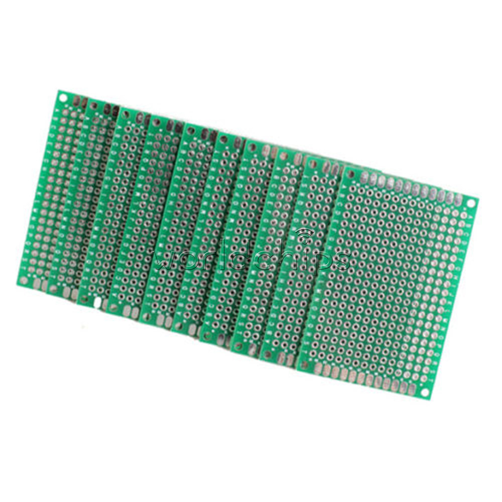 10Pcs Double Side Prototype PCB Bread board Tinned Universal 3x7 cm 30x70 mm