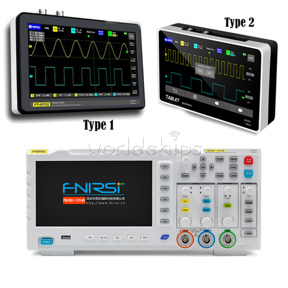 FNIRSI-1014D / FNIRSI 1013D 7 TFT LCD 100MHz* 2 1GSa/S Oscilloscope 2-Channels