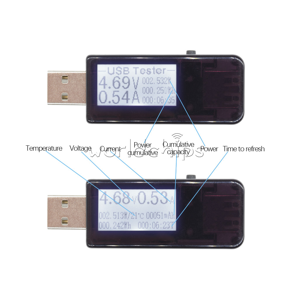 7 in 1 USB Detector LCD Voltage Current Meter Voltmeter Ammeter Power Tester 