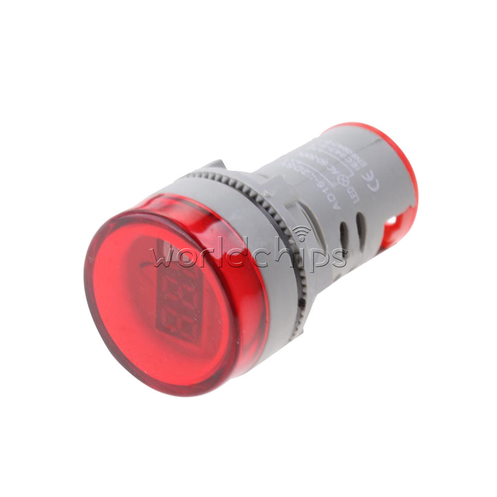 22MM AC60-500V Red LED Voltmeter Voltage Meter Indicator Pilot Light DIY JT