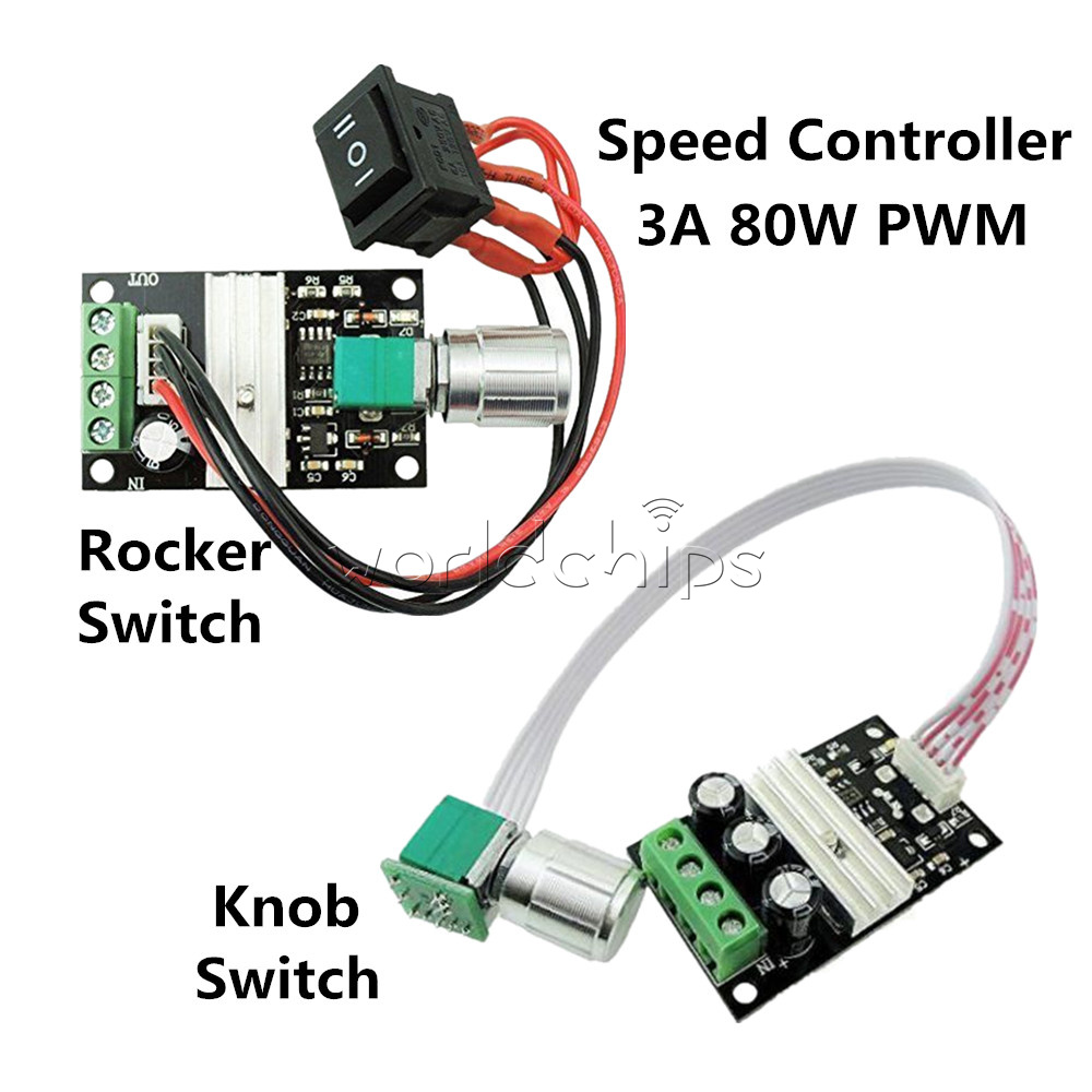 80W PWM DC Motor Speed Controller Module With Switch 1203BKW 3A 6V 12V 24V 28V