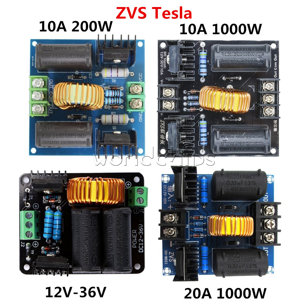 12-30 V 10A//20A 200W//1000W 12-36 V ZVS Tesla Flyback Driver Board Acrylique Case Kit