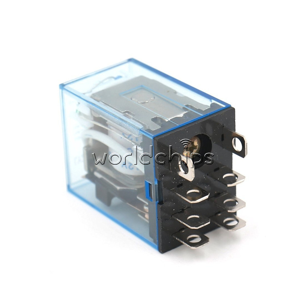12V DC Coil Power Relay LY2NJ DPDT 8 Pin HH62P JQX-13F With Socket Base_FR 