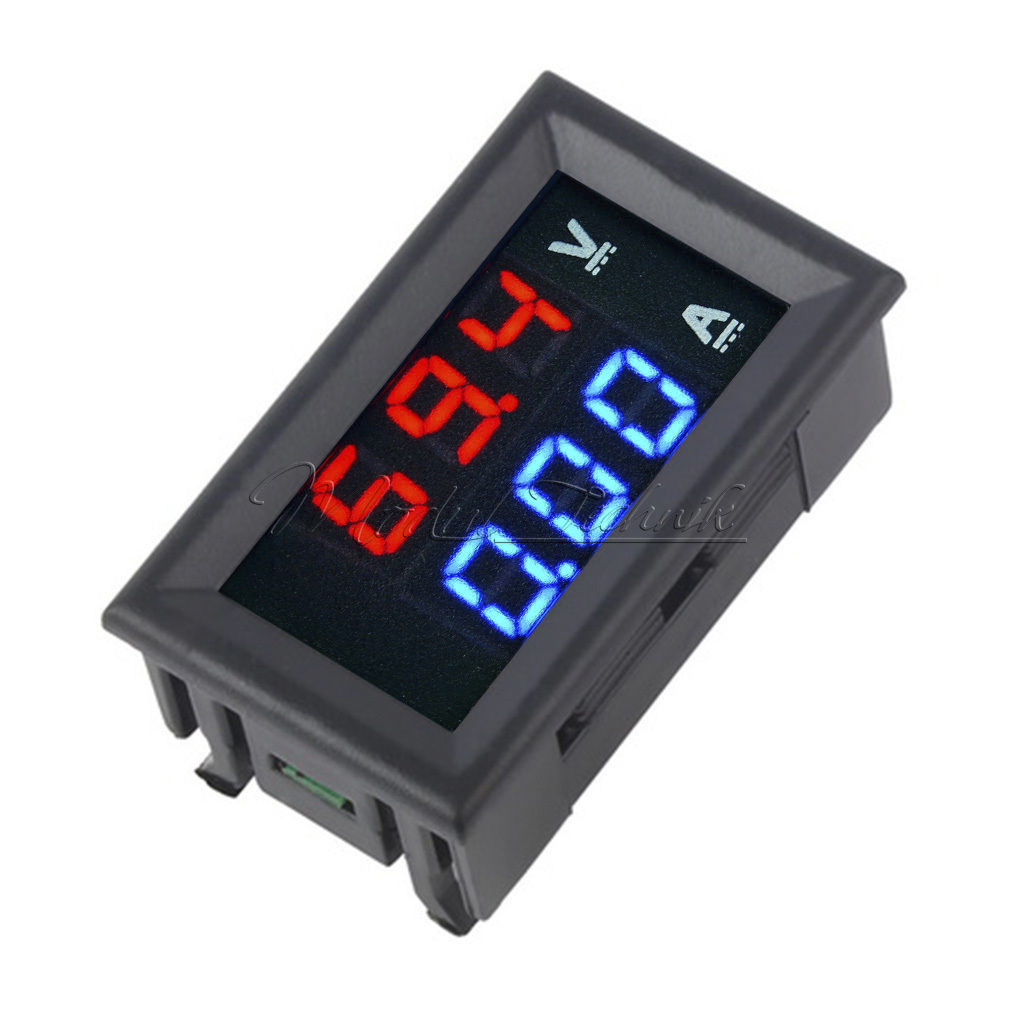 Voltmeter,100V 10A DC Digital Voltmeter Ammeter Blue Red Dual Color Display LED Amp Dual Digital Volt Meter Gauge 2 in1 Multimeter