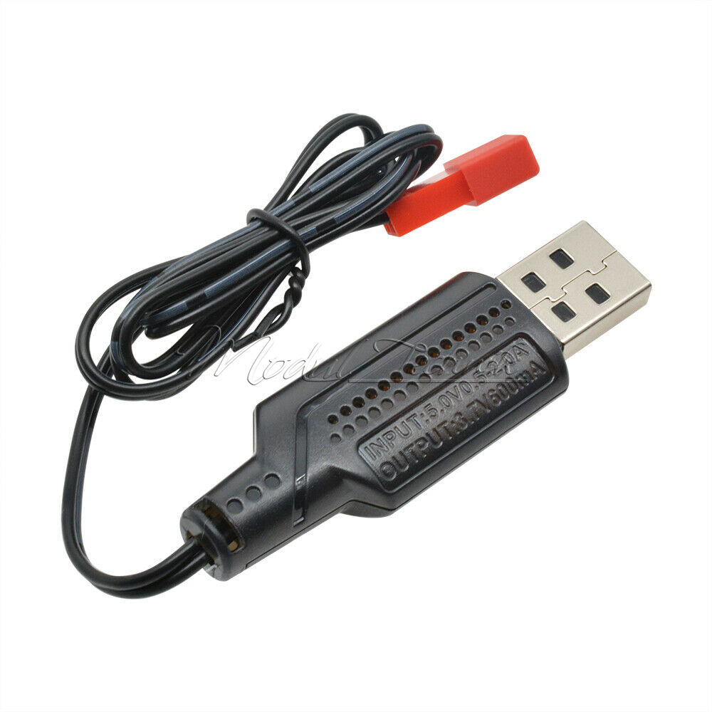 1X Lipo Lithium Battery USB Cable Charger Red JST Female Head 3.7V