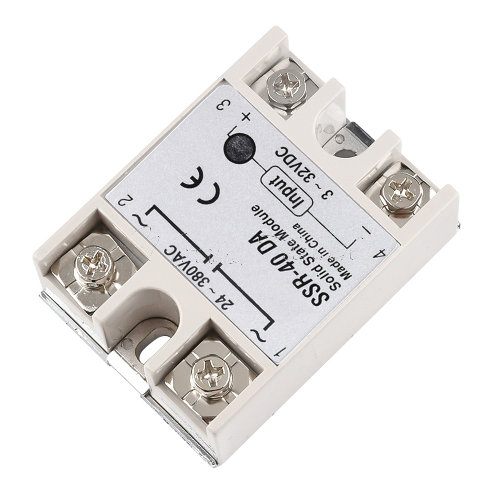 SSR-40DA 40A Solid State Relais Modul – DC 3-32V Zu AC 24-380V, Für Arduino & PID-Regler