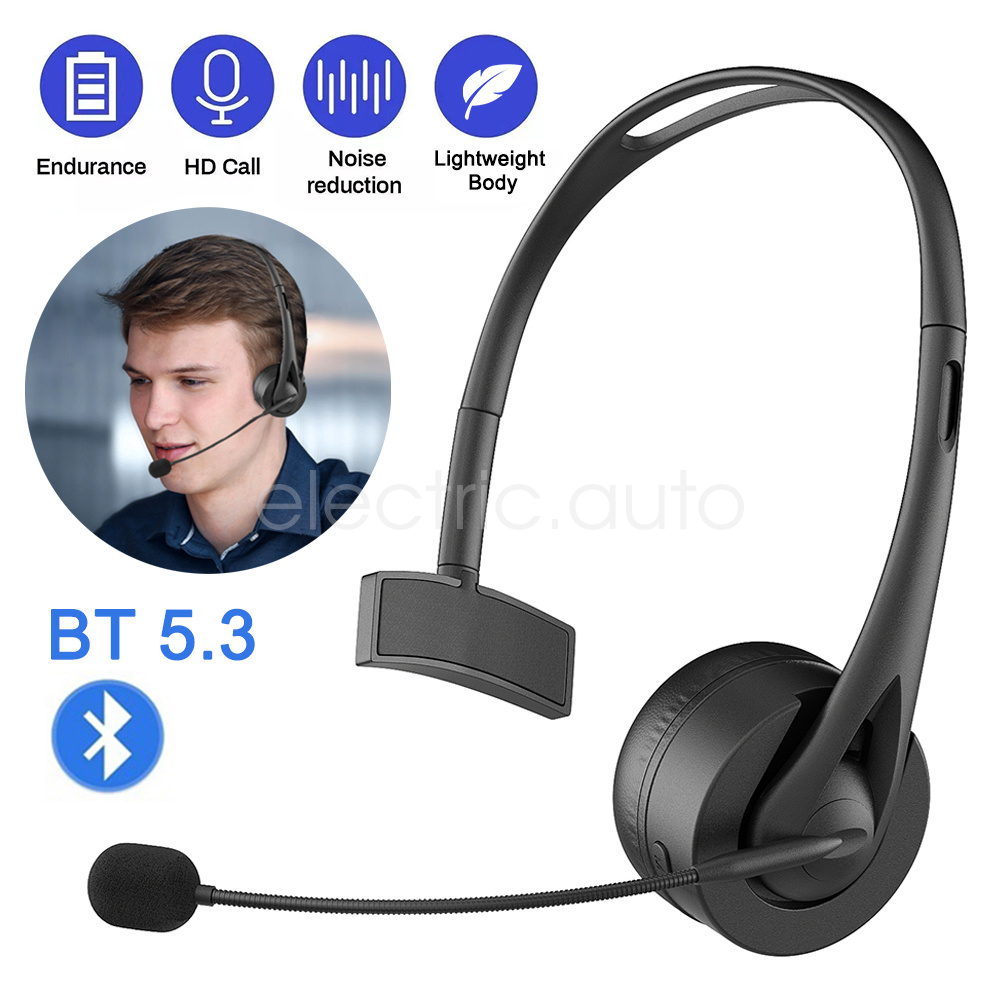 Bluetooth Headset For Cell Phone, V5.1 Bluetooth Wireless Earpiece Headset With Cvc 80 Noise Canceling Microphone For Drivingbusinessoffice Compat