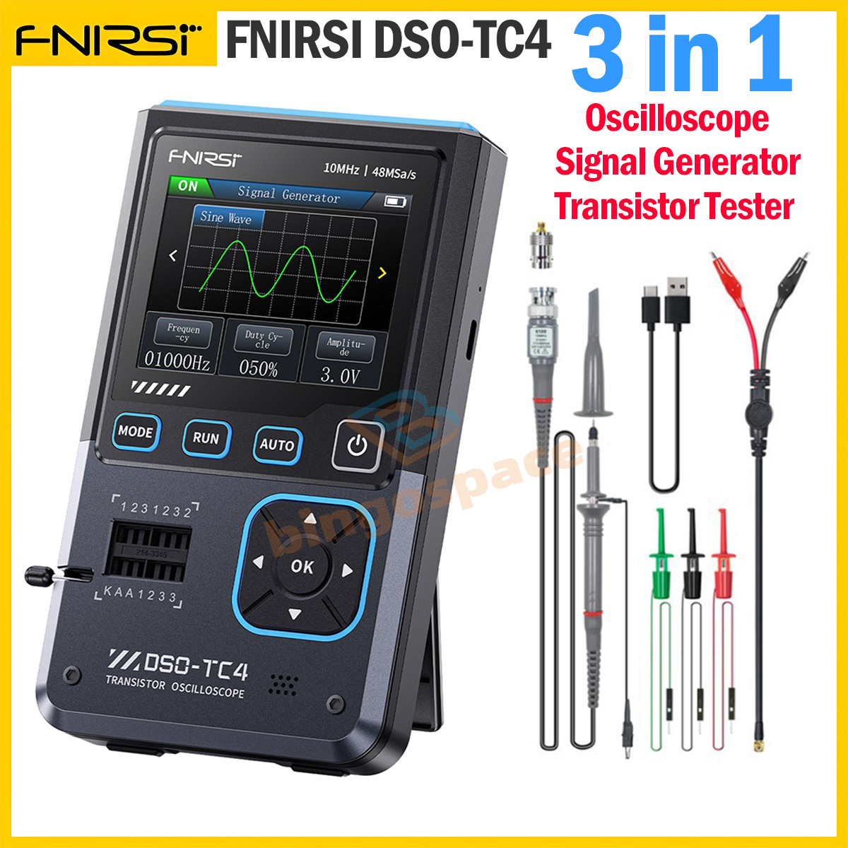 FNIRSI DSO-TC4 DSO-TC3 Digital Oscilloscope Transistor Tester