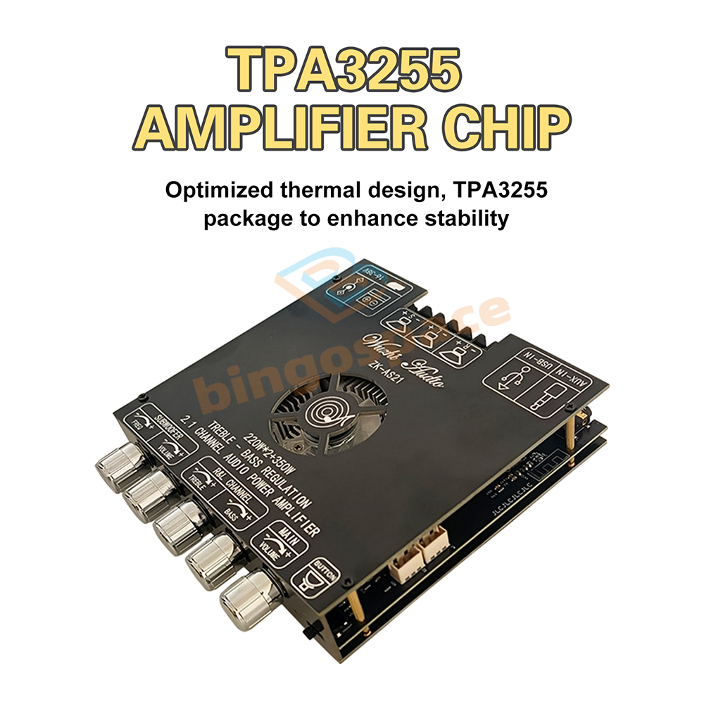 ZK-AS21 2.1-CH Bluetooth Audio Power Amplifier Board TPA3255