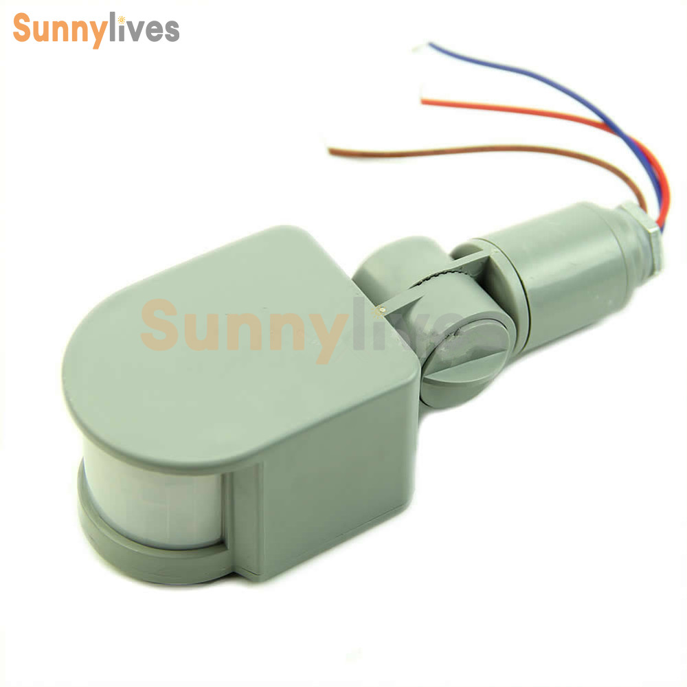 DC 12V/AC 110-220V White/Black/Grey 12M 180° PIR Motion Sensor Detector Switch