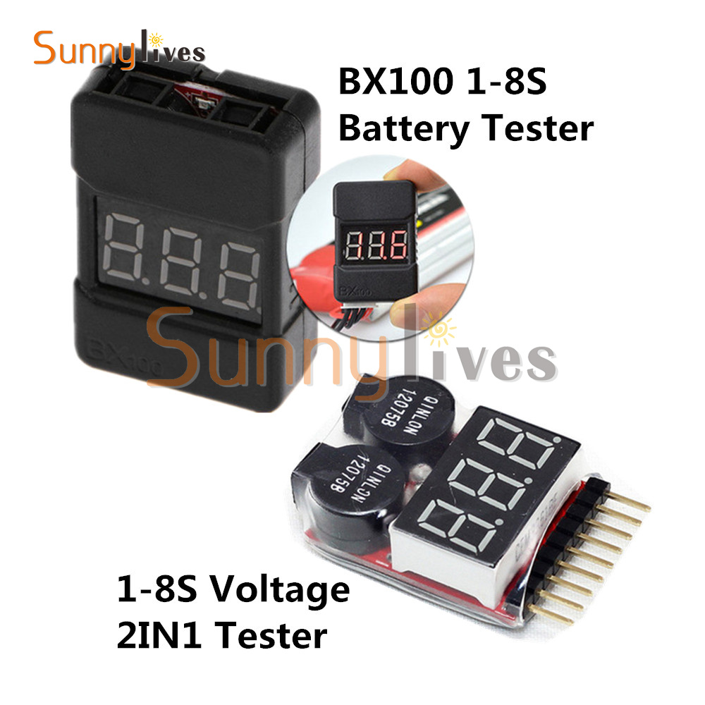 1-8S BX100 Lipo Battery Voltage Tester// Low Voltage Buzzer Alarm with Dual Speak