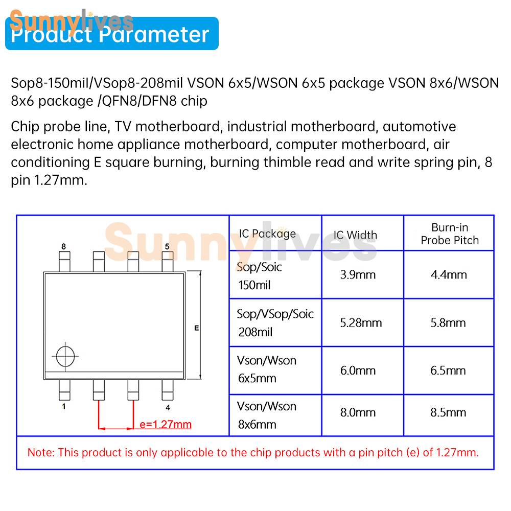 SOP8/WSON8/QDFN8 Spring Probe – For Programming, Testing, Reading & Writing Chips 1 thumbnail image