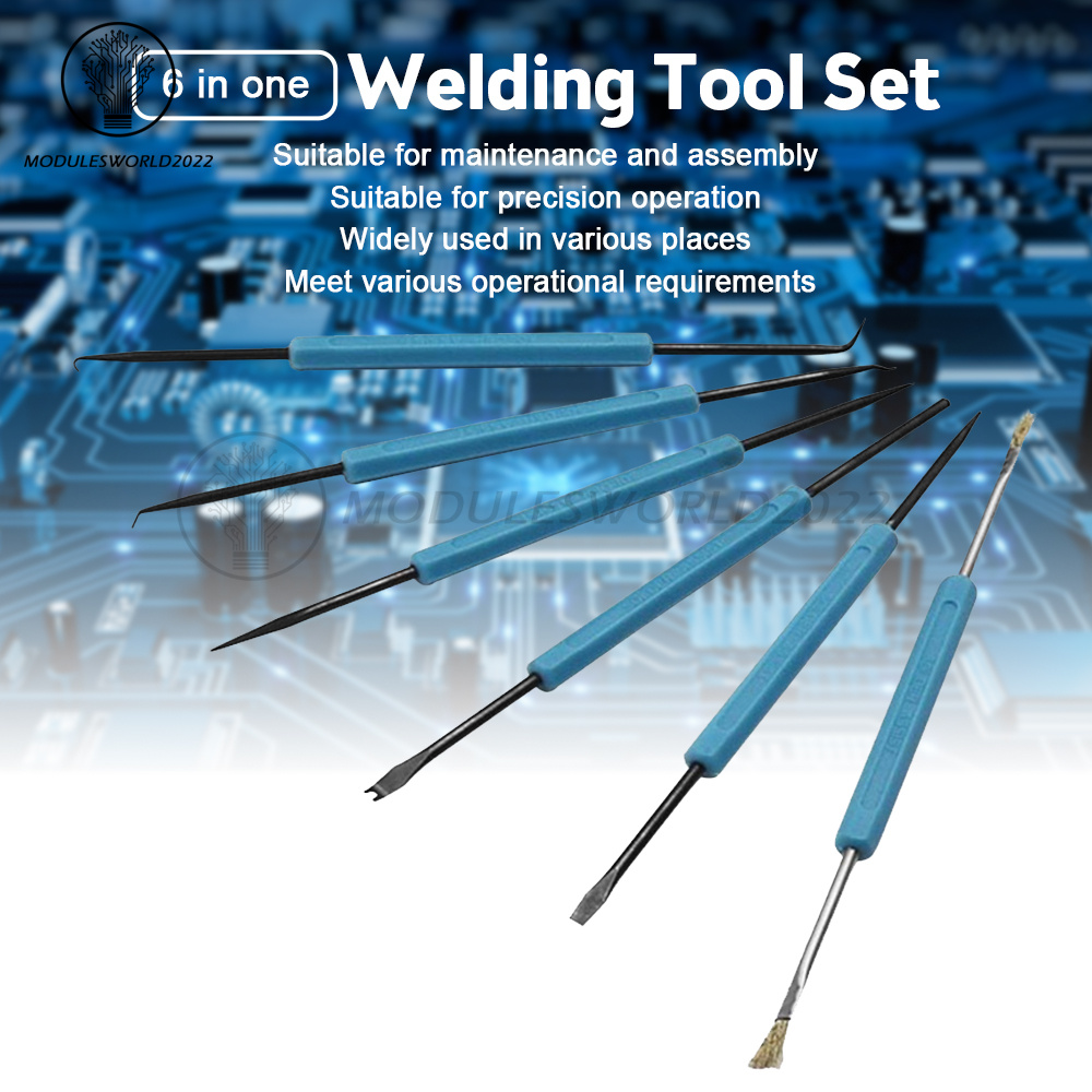 thumbnail image 2 of 6-Piece Soldering Assist Tool Kit - PCB Cleaning & Electronic Component Welding Tools 2 of 12