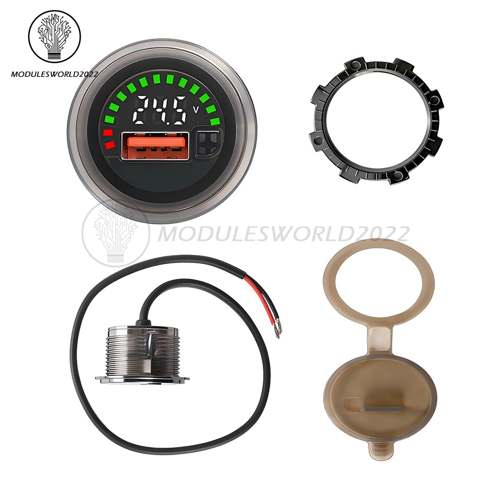 DC 7-30V Waterproof Digital Voltage Battery Capacity Level Indicator Voltmeter