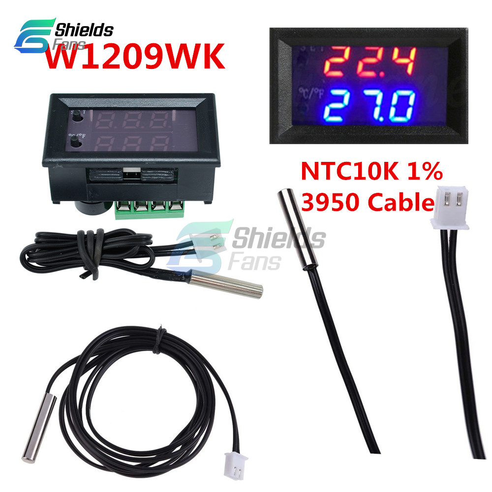 50-110°C Thermostat Digital DC12V AC110-220V W1209WK Temperature Control Sensor