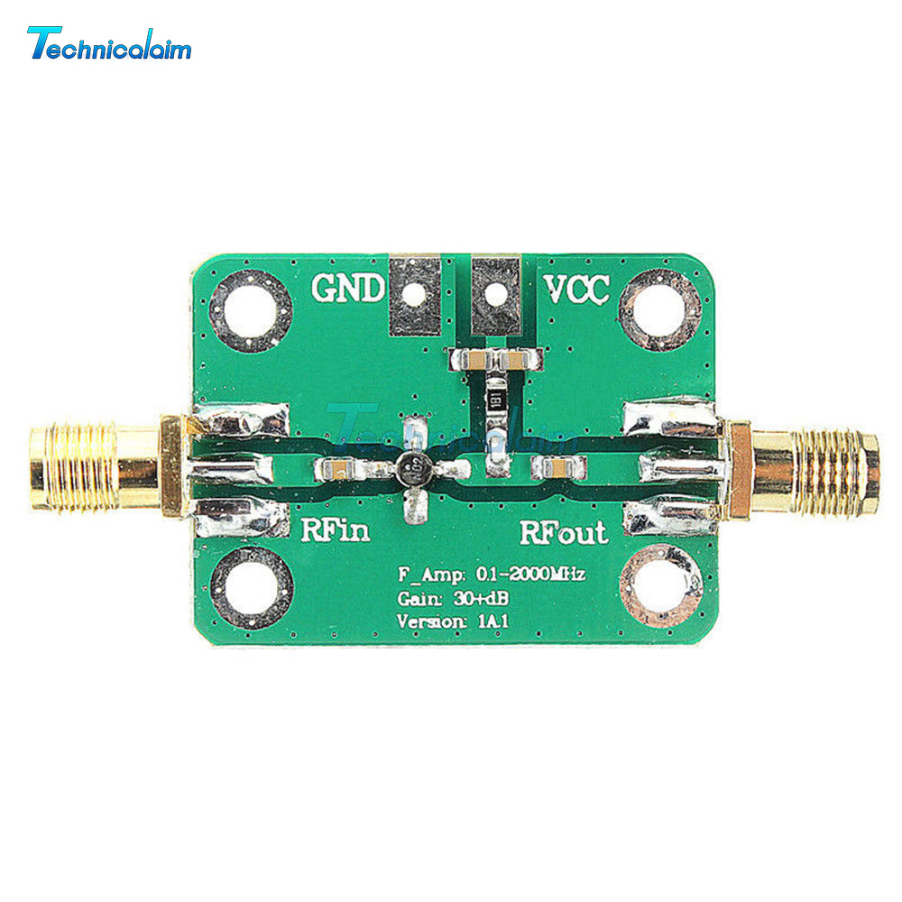 0.1-2000MHz 30dB Low Noise Broadband RF Receiver Amplifier LNA Signal VHF FM