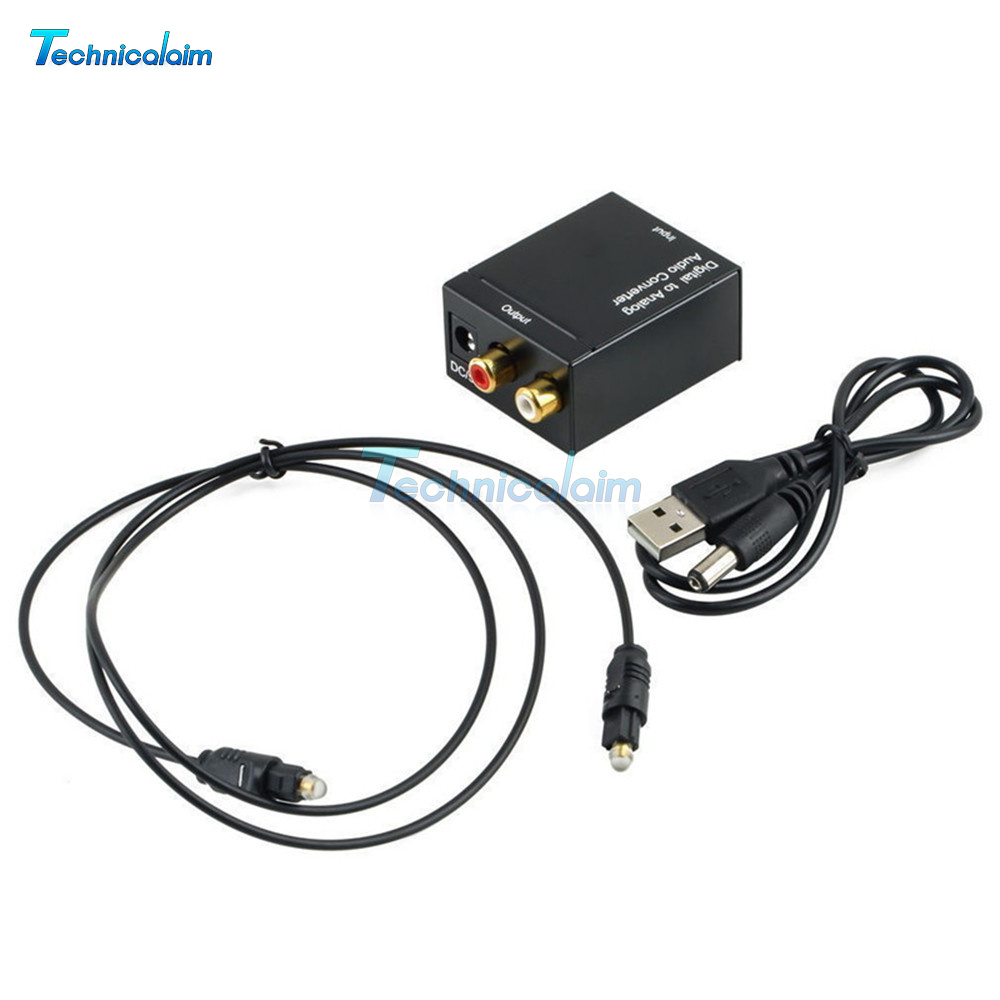 Digital 3.5mm Optical Coaxial Toslink to Analog Audio Converter Adapter ...