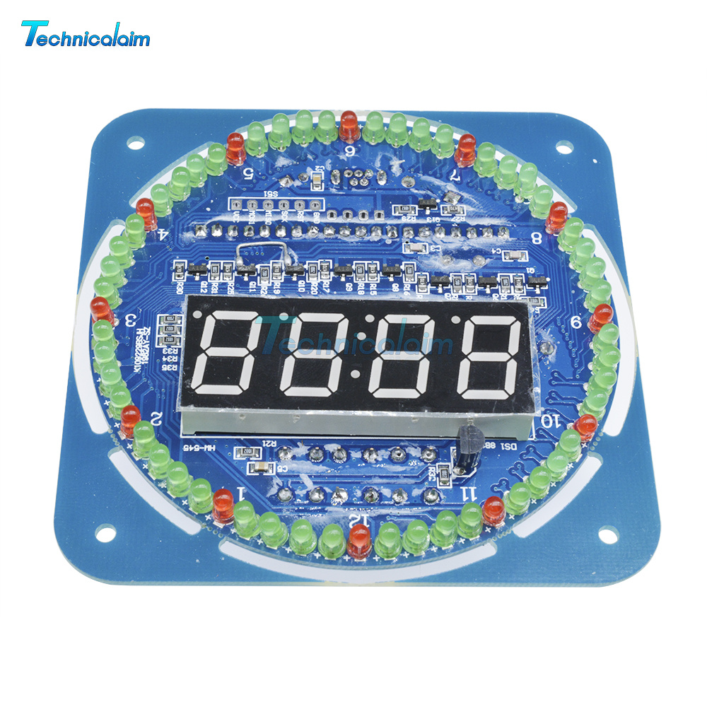 Assembled DS1302 Rotating LED Electronic 5V Digital Clock 51 SCM