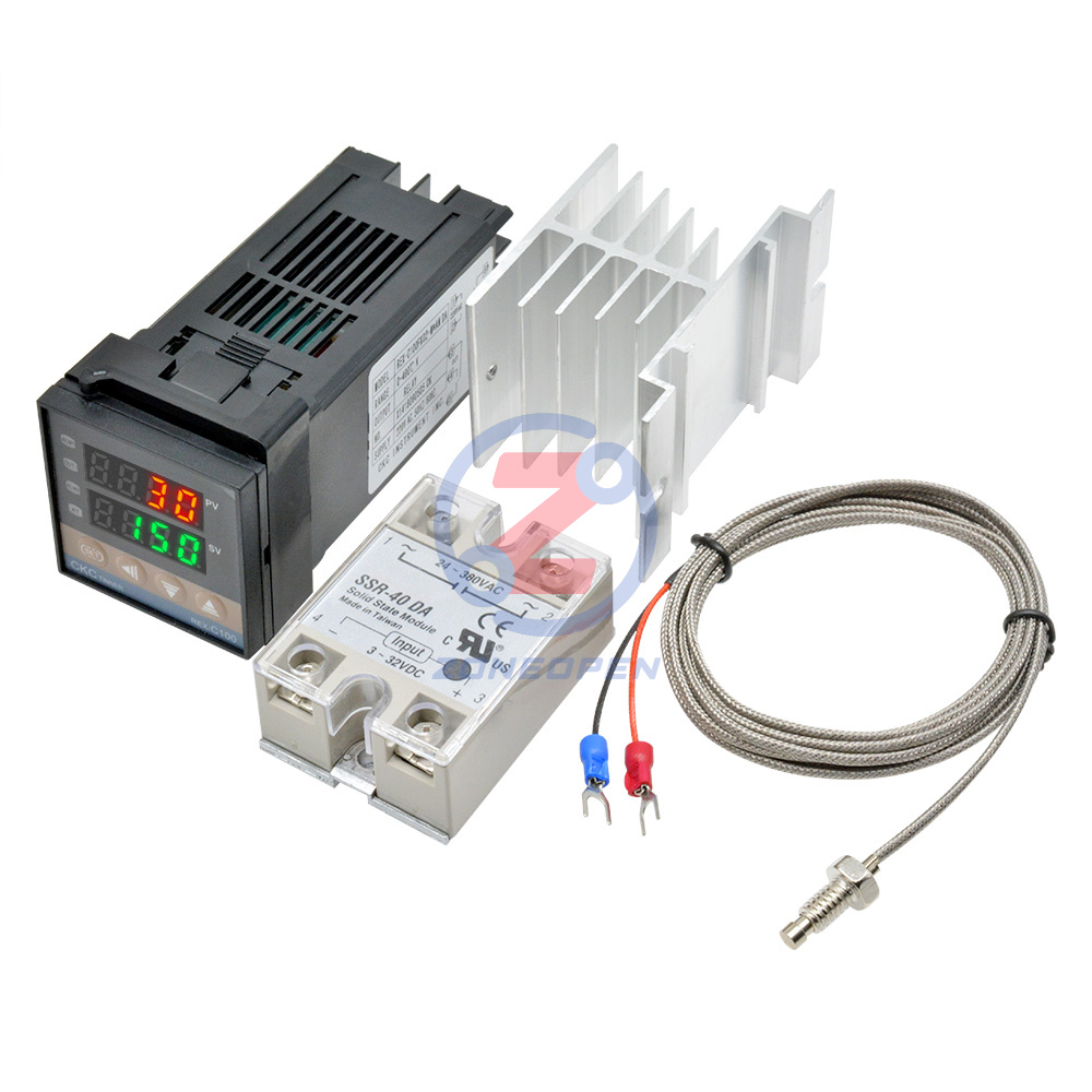 Alarm Digital PID REX-C100 Temperature Controller Set /& 1M K Thermocouple Probe