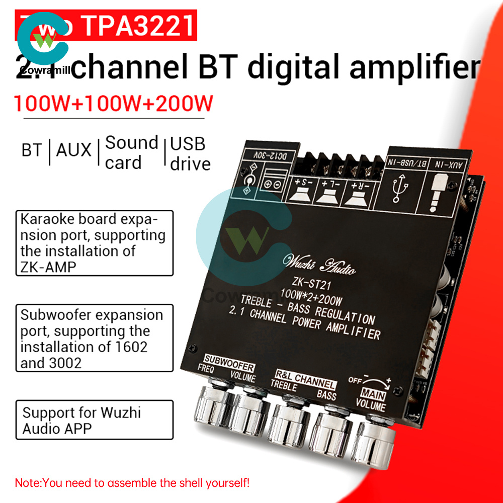 ZK-ST21 100W+100W+200W 2.1 Channel Bluetooth Digital Power