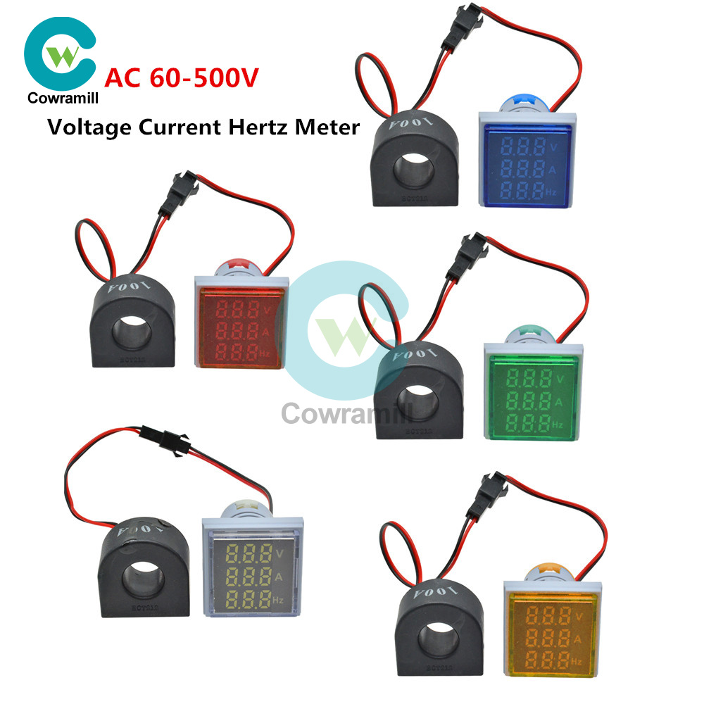 AC 50-380V 0-100A 22mm 3 In 1 Voltmeter Ammeter LED Light Digital - Foto 10