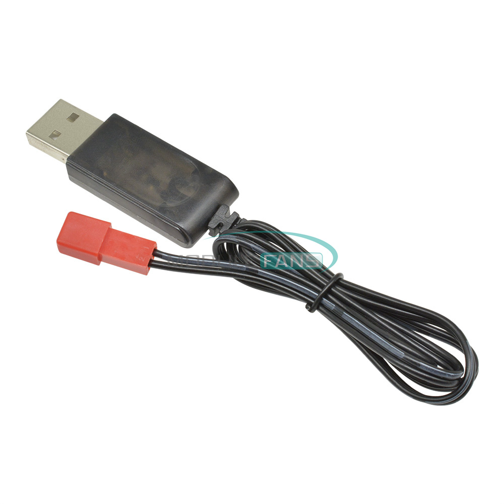 1S Lipo Lithium Battery USB Cable Charger 3.7V 500mA Output Red JST