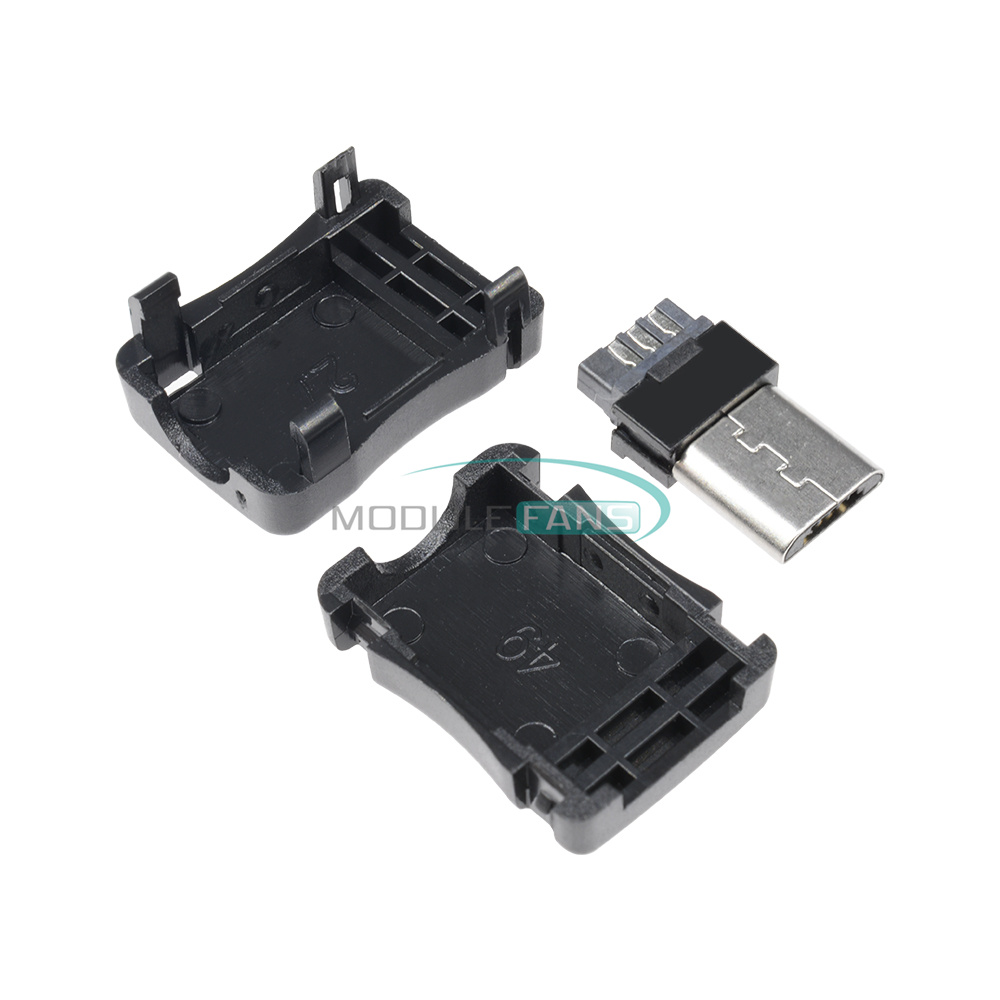 50PCS DIY Micro USB 5 Pin T Port Male Plug Socket Connector/&Plastic Cover NEW
