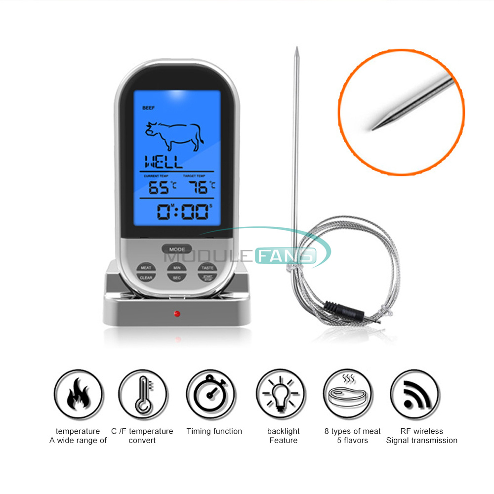 For Kitchen Grilled Digital Temperaure Sensor Meter Cooking Food