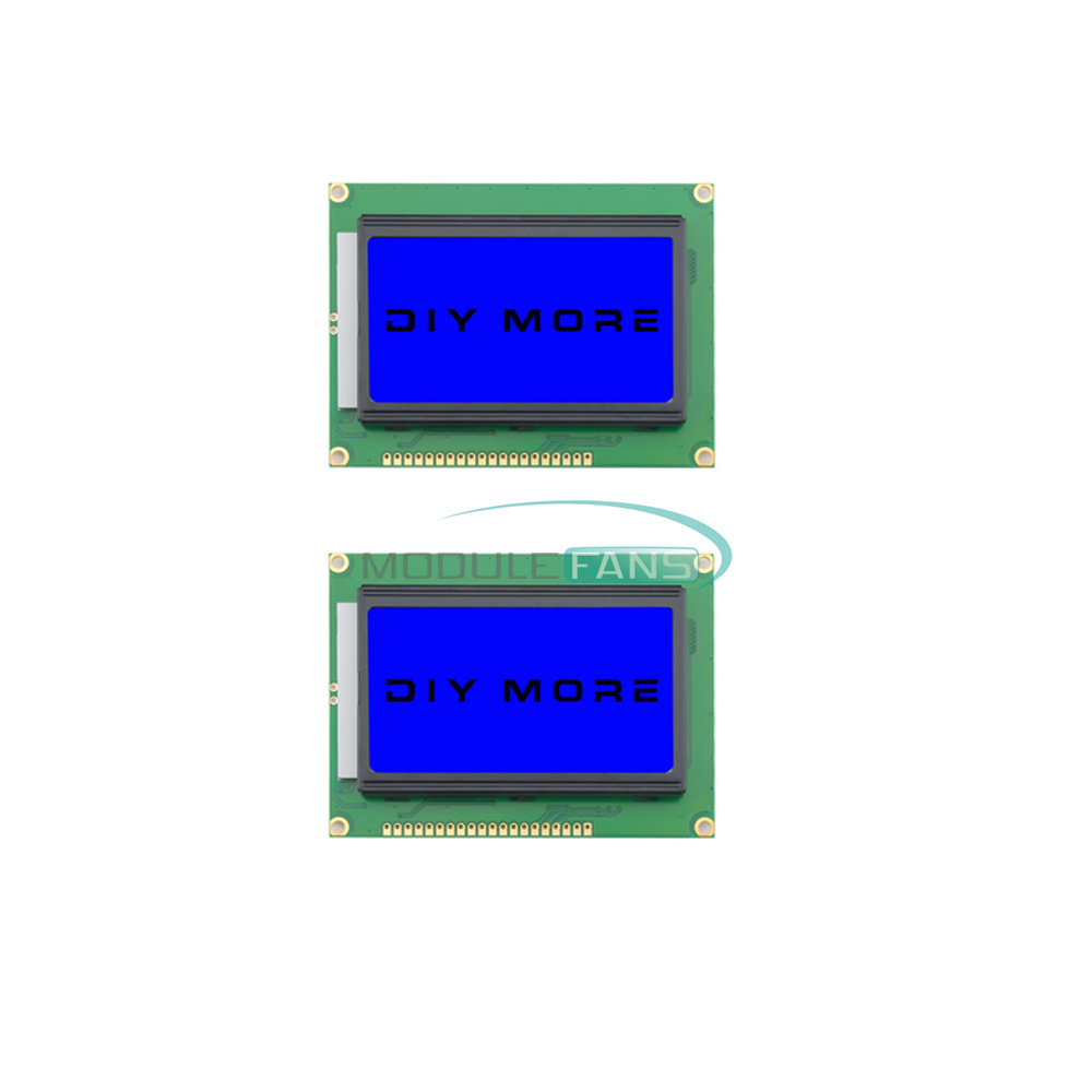 2PCS 5V 12864 LCD 128x64 Dots Graphic Matrix LCD Blue Backlight