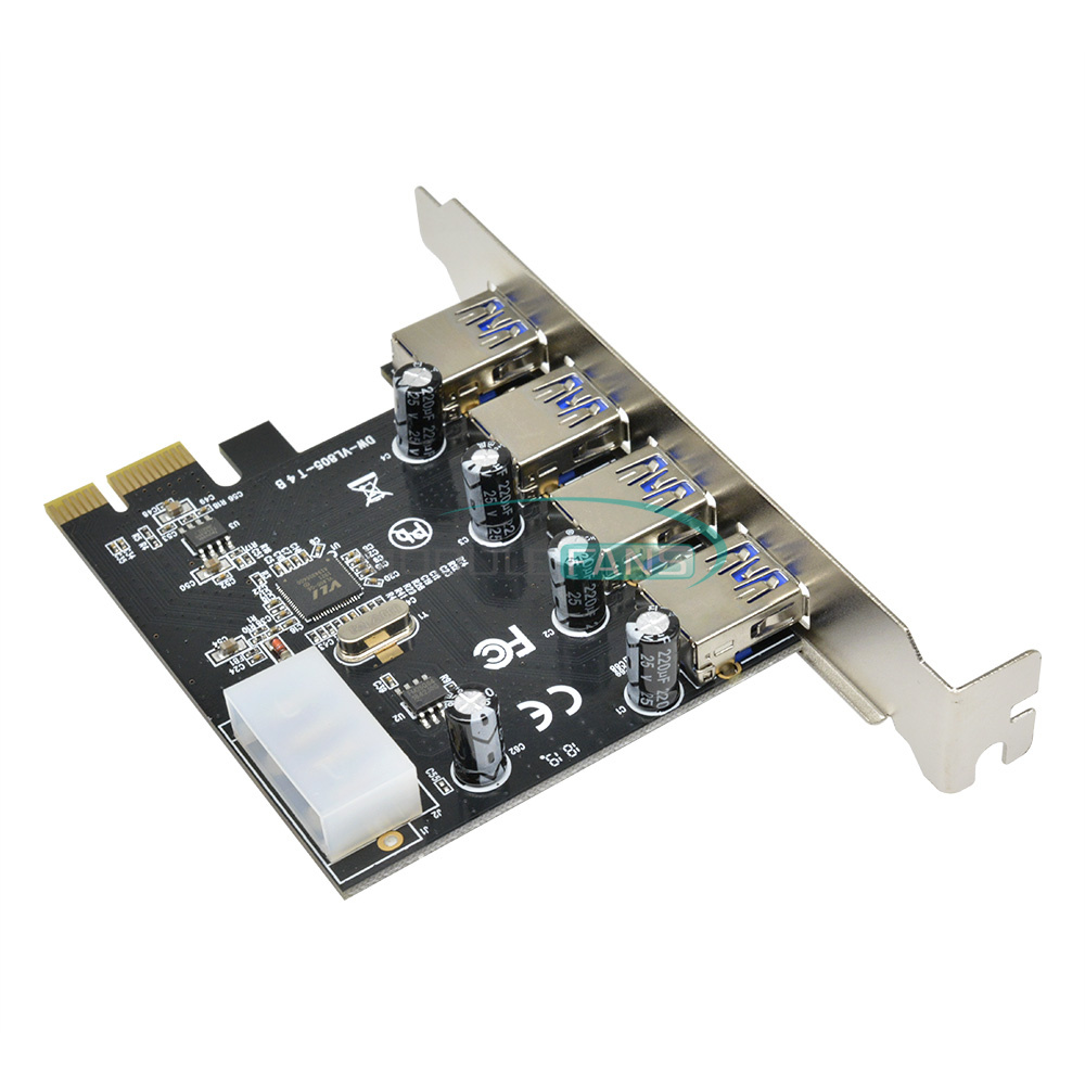 4 Port USB 3.0 PCI-E Expansion Card PCI-E USB 3.0 Hub Adapter 5Gbps Speed